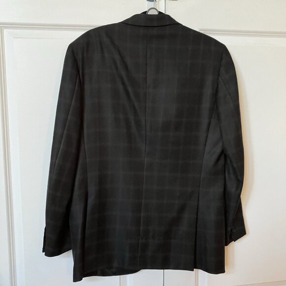 Brioni Harry Rosen Black Plaid Check Sports Coat Blazer Wool Mens 40 R Flawed - Picture 7 of 14